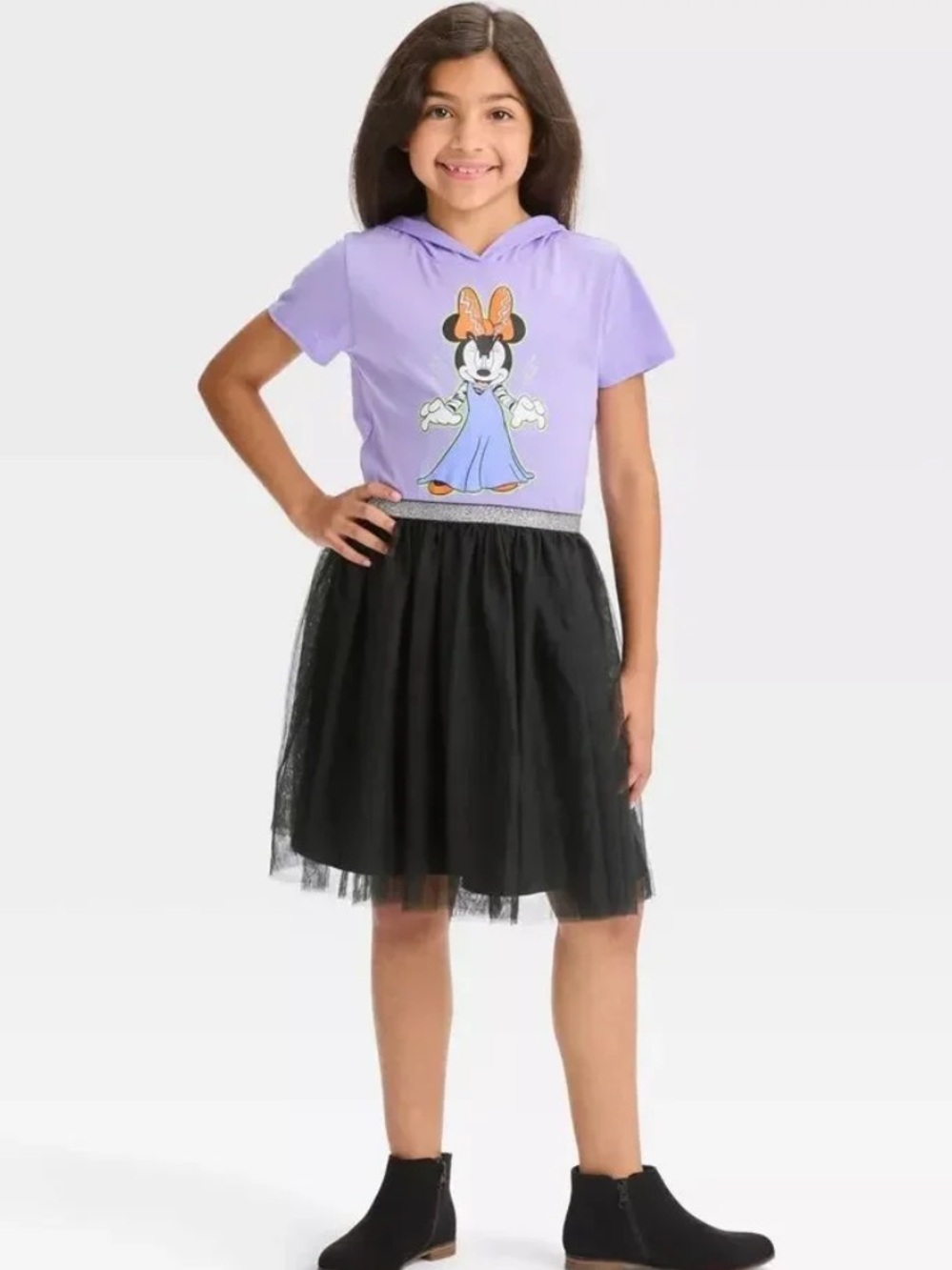 Disney Minnie Mouse bride of Frankenstein  Hooded dress NWT S 6-6X